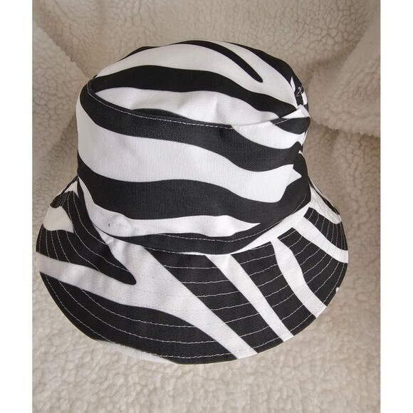 Thesunsout Bucket Hat Zebra Print Black/White Hat Sun Fisherman - Picture 1 of 7